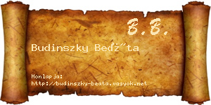 Budinszky Beáta névjegykártya