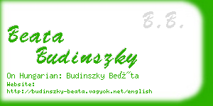 beata budinszky business card